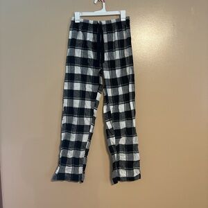 Women's Black and White Plaid Pajama Pants